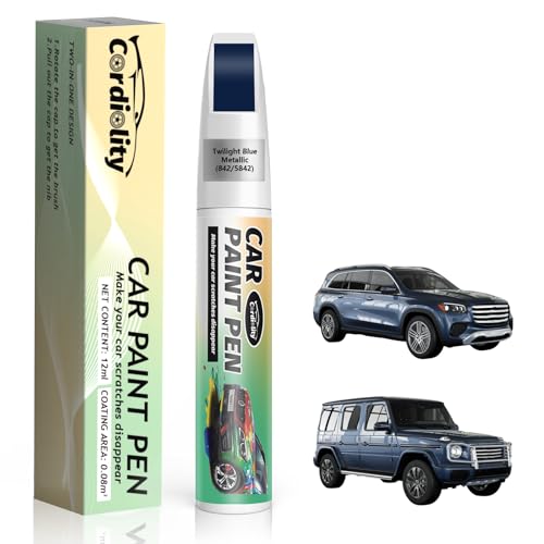 Image of 842 /5842 Twilight Blue Metallic Touch Up Paint for Mercedes Benz, Color Accurate Car Paint Scratch Repair Pen, Quick & Easy Fix Automotive Chips and Nicks