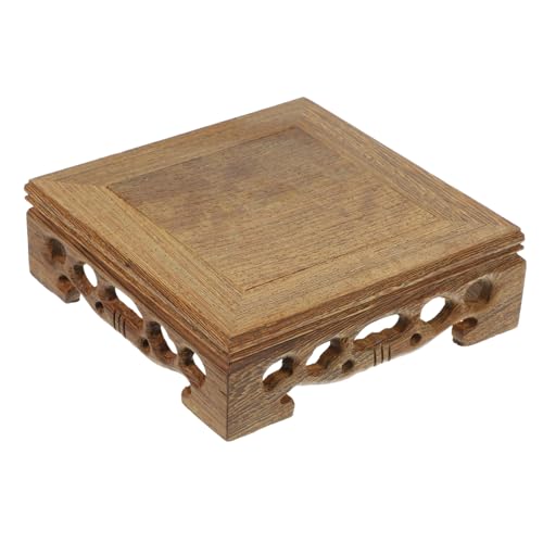 UKCOCO Base para Maceta de Madera para Soporte Decorativo Cuadrado 30X30Cm Resistente y Duradero para Plantas de Interior y Exterior