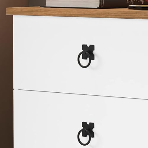 Mesa De Cabeceira Madri 3 Gavetas/Pés Palito/Corrediças Metálicas (Branco/Cacau)