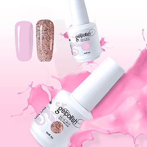 GEL LAB Gel Nail Polish Kit 2 Pcs 15ml Black White Red Colors Gel Polish Set Soak Off LED Nail Gel Polish Nail Art Manicure Salon DIY at Home C003