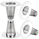 Anteecana 4PCS Bathroom Sink Drain Strainers for 1.2'-1.6' Drain Hole,1' Small Conical Premium Stainless Steel Bathtub Drain Cover Hair Catcher