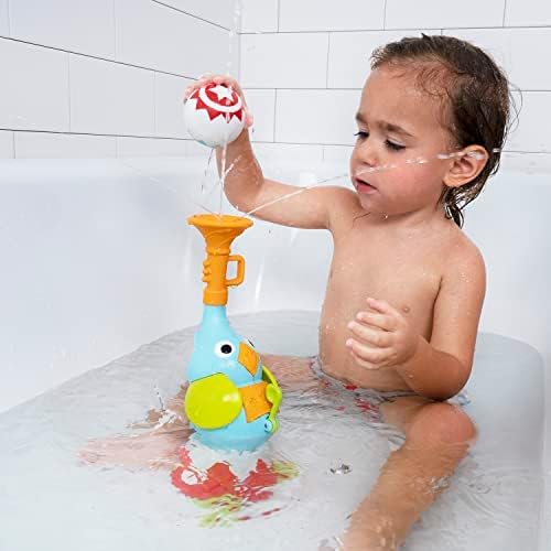 Yookidoo Kids Bath Toy for 1+ Year Old. An Elephant Fountain Sprinkler Set with 3 Different Spouts, Multiple Spray Actions, and a Wall Attachment Organizer