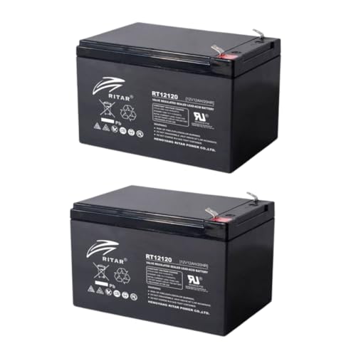 RBC6 APC UPS compatible Replacement Batteries from RITAR (2x 12V 12Ah CELLS) - Also used in Mobility Scooters and Wheelchairs