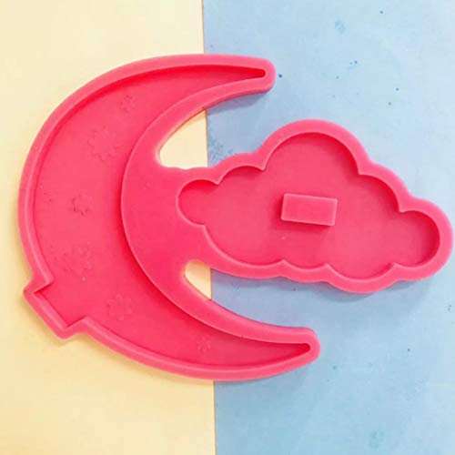 HELYZQ Molde de resina epóxi DIY Crafts Decor Moon Cloud Ornamentos molde de silicone