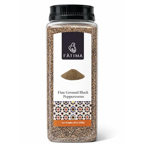 Fàtima Fine Ground Black Peppercorns | Premium Black Pepper | Freshly Ground, Aromatic & Bold Flavor | Essential Spice for Cooking & Seasoning - 18 Oz