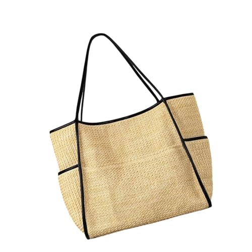 Sac à bandoulière léger en paille tressée avec grande capacité de rangement