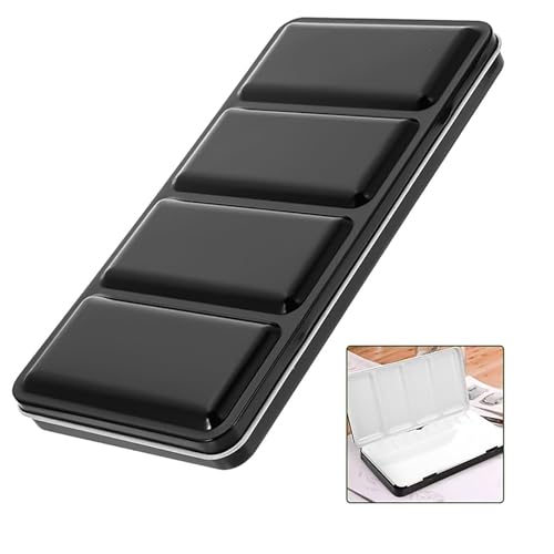 Boîte à Aquarelle Vide en Métal Premium pour 48 Demi-poêles ou 24 poêles entières Comprenant Une Un Anneau de Pouce, Un Organisateur de Fournitures