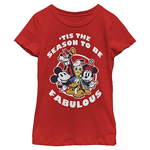 T-shirt Disney rouge pour petite fille vêtement de noël chic et de qualité