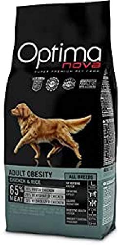 Optima Nova – Pienso para perros Optima Nova Adult Obesity pollo y arroz. 12 Kg