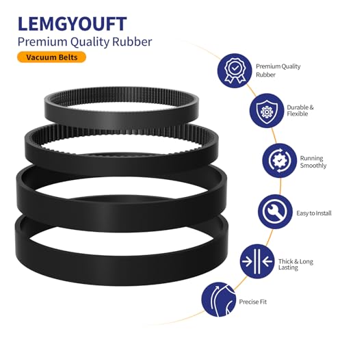 Image of Replacement Belt Set for Bissell ProHeat 2X Revolution Pet Pro Carpet Cleaner Fits 1986 1548 1551 2007 1964 2007P Replaces 1606428x2, 1611129x1, 1611130x1 3 Types: Flat, Brush & Gear Belts (4Pack)
