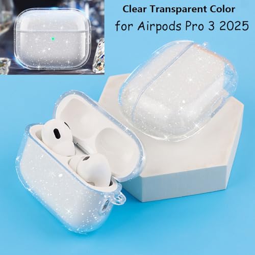 Image of OTOPO for Airpods Pro 3 Case Clear with Cleaning Kit 2025, Soft TPU Transparent Apple AirPods Pro 3rd Generation Protective Cover Skin Women Men for iPod Pro3 Case -Glitter Clear