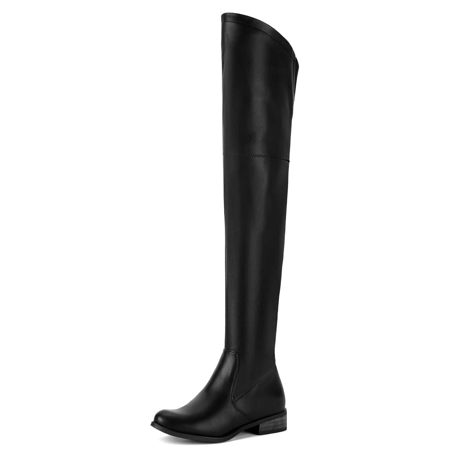 ShoeN Tale Womens Over The Knee Boots Thigh High Low Block Heel Pointed Toe Long Stretch Boots