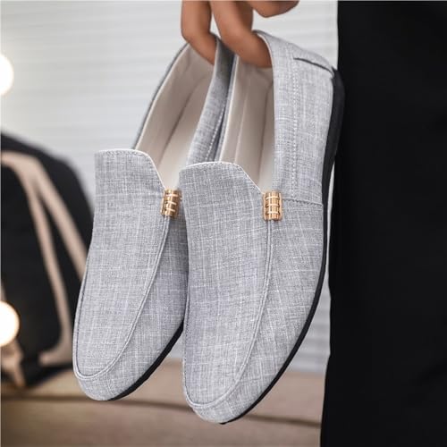 Mens Loafers Round Toe Moccasins Shoes Cloth Loafer Shoes Slip Resistant Flexible Lightweight Prom Outdoor Slip-on2