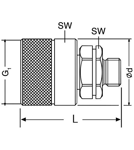 Acoplamiento roscado, conector para acoplamiento rápido BG 4, rosca interior 1/2", tipo HMSTK-VC-HDS4-IG1/2BSP20S