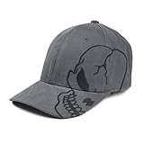 Magic Apparel Giant Skull Skeleton Baseball Cap (One Size, Charcoal Grey/Black)