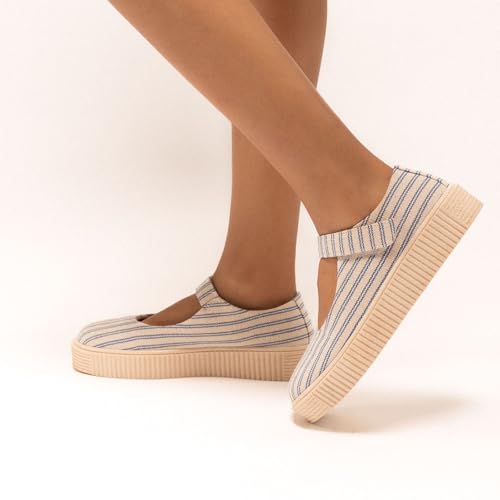 Image of Theater Women Maru Mary Jane Platform Shoes with Adjustable Strap | Soft Suede Finish | Cushioned Support for Casual & Smart Styling