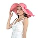 Women's Folable Floppy Hat,Wide Brim Sun Protection Straw Hat, Summer UV Protection Beach Cap(Pink)