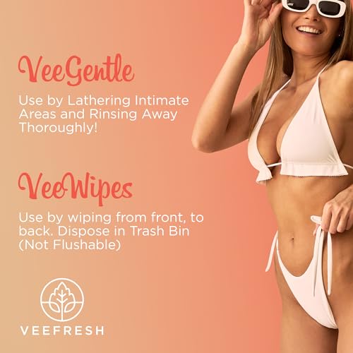 VeeFresh VeeDaily - VeeGentle Intimate Wash & VeeWipes ACV Sensitive Vee Bundle - Apple Cider Vinegar Infused Female Wipes for Women & Natural Feminine Wash for Sensitive Vees! - Image 5