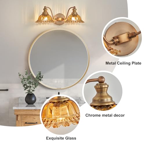 Image of XIEDUN Tea 2 Light Vanity Light Bathroom Light Vanity Lights for Bathroom Vanity Light Fixtures