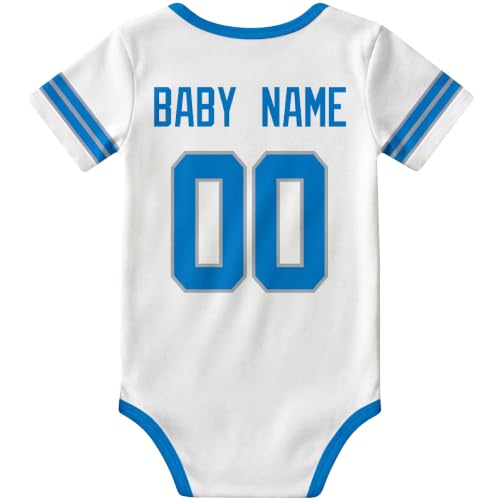 Image of KREDE Baby Clothes Custom Name Bodysuit for Baby Boy Gifts | Short Sleeves Bodysuit with Custom Number Name