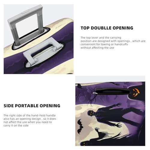 Halloween Happy Ghost Travel Luggage Covers - Elasticity Suitcase Covers Protector for Luggage 18-32 Inch4