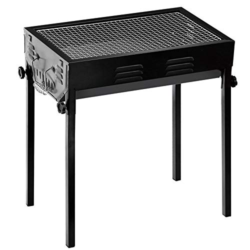 \t Fumador De Carbón Barbacoa Parrilla De Carbón 3-5 Personas Plegable Desmontable Black-01