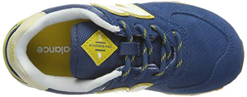 New Balance Kid's 574 V1 Classic Lace-Up Sneaker, Nb Dark Blue/Chartreuse, 2 Wide Infant #TOP4