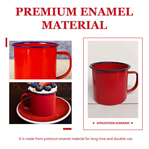 Hemoton Tea Coffee Mug Set Of 4, (350Ml) 12Oz Tea Enamel Mug Camp Drinking Cups, Non Toxic& Portable, Metal Cup With Handle For Indoors And Outdoors (Blue/Green/Red/Yellow) #TOP1