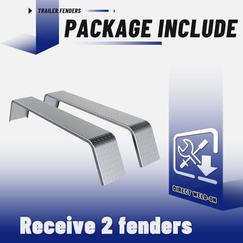 Image of ECOTRIC Tandem Axle Trailer Fenders 72-7 /8 inchx10-1 /4 inchx13 inch Fit 13 inch-15 inch Tires