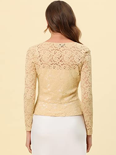Image of Allegra K Bolero Shrug for Women's Lace Cardigan Tie Front Crop Ruffled Formal Dressy Wedding Shrugs