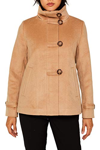 ESPRIT Collection 089eo1g023 Abrigo, Marrón (Camel 5 234), Large para Mujer