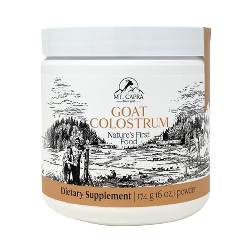 Mt. Capra Goat Colostrum | for Healthy Immune System Gut and Athletic Performance | Grass-Fed High in Immunoglobulins | 60 Servings - 174 Grams