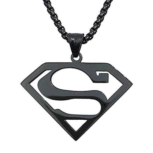 Tapp Collections Stainless Steel Superhero Pendant Necklace (Stainless Steel Chain/Black Color)