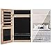 Lavievert Armoire à bijoux verrouillable avec miroir sans cadre, fixation murale/porte pour économiser de l'espace avec compartiments pour rouge à lèvres – Grain de bois