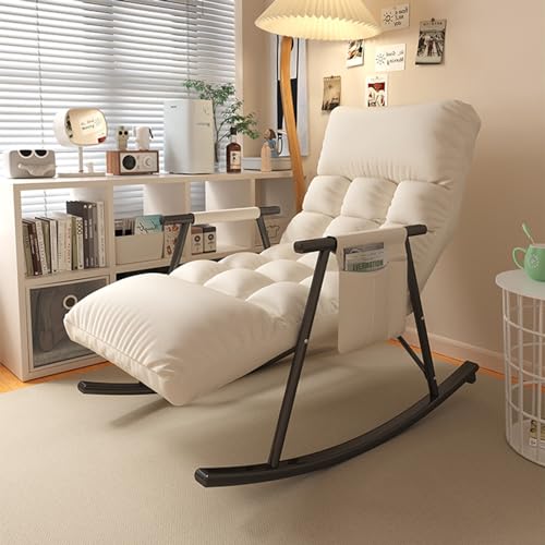 Rocking Chair Nursery,Upholstered Rocking Chairs with Backrestrests,Glider Rocker Nursery Chair with Armrest,440Lbs Support Rocking Chairs,for Living Room, Bedroom, Balcony