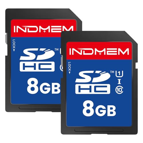 SD Card 8GB SD Memory Card 8GB UHS-I SDHC U1 Class 10 High Speed Card for Digital Camera Computer Trail Camera 2 Packs