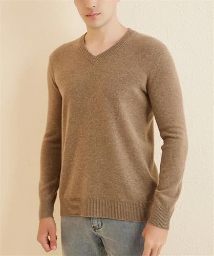 Mnjyihy Men's V-Neck Wool Knit Sweater Fall Winter Warm Long Sleeve Pullover Jumper2