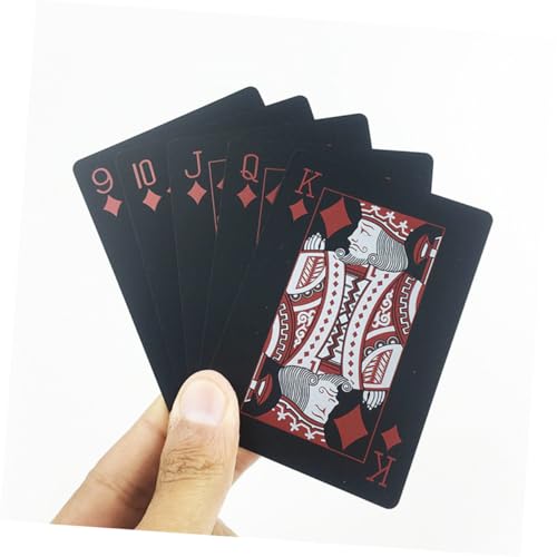 Didiseaon Wasserdichtes PVC Pokerkarten Set mit Kreativem Design und Papierbox Langlebige Plastikspielkarten für Familie und Freunde Biegsam und Reißfest Rotes Kartenspiel – Bild 4