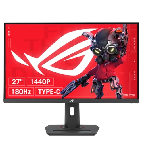 ASUS ROG Strix XG27ACMS, Monitor Gaming da 27' HDR Fast IPS (2560 x 1440), 0,3ms Response Time, 320 Hz, ELMB Sync, Compatibile con G-Sync, USB Type-C, HDMI, DisplayPort, DisplayWidget Center, Nero