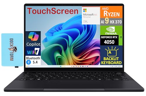 Image of ASUS ProArt PX13 AI Gaming 2-in-1 Laptop 13.3 inch Touchscreen AMOLED 2.8K Display (AMD Ryzen AI 9 HX 370, 32GB LPDDR5X, 2TB M.2 PCIe SSD, Win 11 Home) with MS 365 Personal, DKZ USB Port Expander