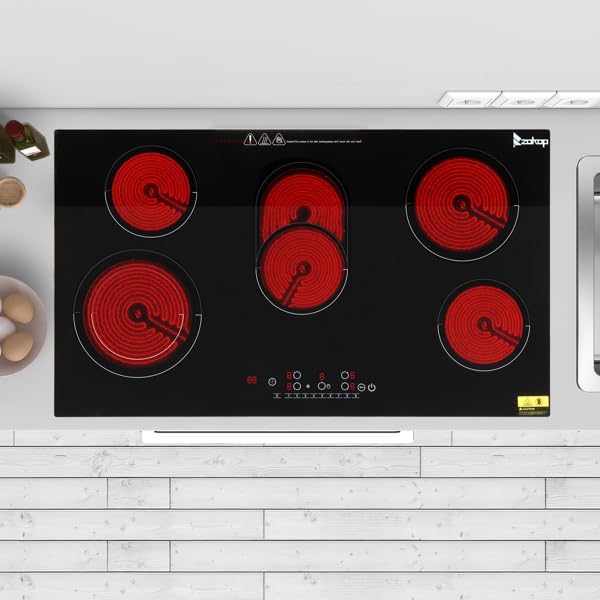 Estufa Vitrocerámica 6 Puestos 90 cm Empotrable 220V