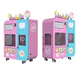 Commercial Automatic Cotton Candy Vending Machine for Shopping Malls, High Output, Industrial-Grade Durability with Stainless Steel Body