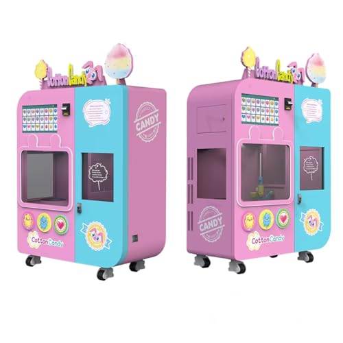 Commercial Automatic Cotton Candy Vending Machine for Shopping Malls, High Output, Industrial-Grade Durability with Stainless Steel Body