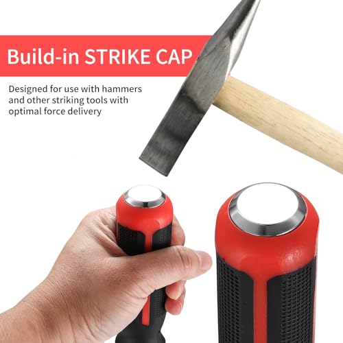 Stemmhebel 300mm, Brecheisen, Brechstangen Set, Hebeleisen, Montierhebel, Hebelwerkzeug Stemmeisen, Montiereisen Set mit Kunststoffgriffe und Metall Schlagköpfen