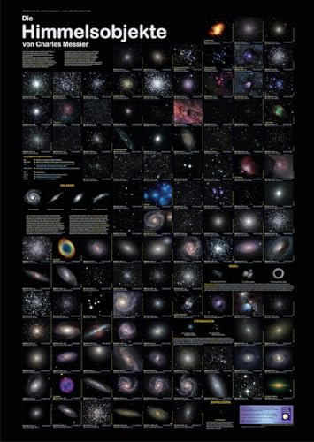 Die Himmels-Objekte Poster von Charles Messier Deutsch DIN A1, 200gr. Papier, mit mattlack-beschichtet
