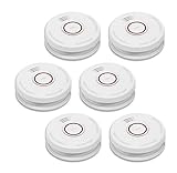 LShome 6 Pack Smoke Detector Fire Alarms 9V Battery Operated Photoelectric Sensor Smoke Alarms Easy to Install with Light Sound Warning, Test Button,9V Battery Included Fire Safety