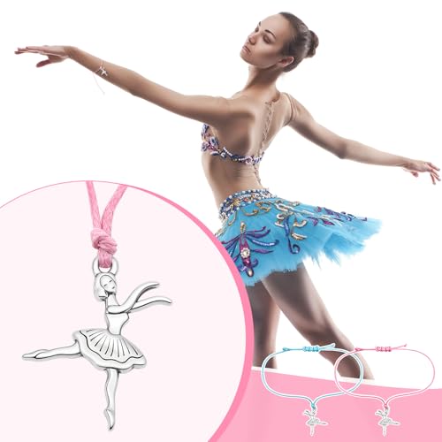 48 Set Dancer Gifts Set Dance Bracelet Jewelry with Card Organza Pockets Adjustable Stainless Steel Dance Charm Rope Inspirational Team Gifts4