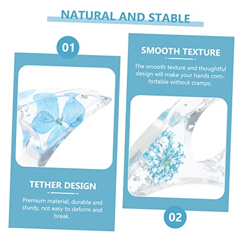 Porte-page transparent avec fleurs séchées cadeau idéal pour lecteur lot de 10 - 4