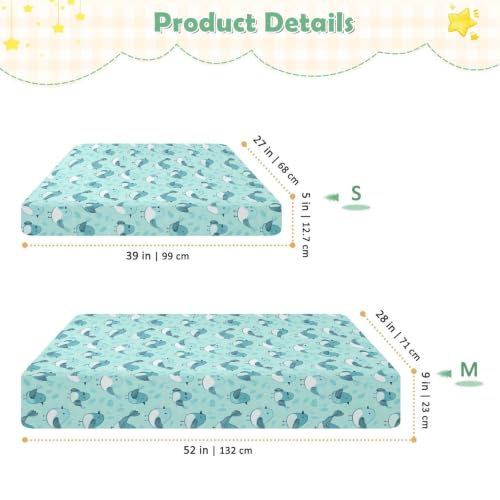 Drap-housse imperméable lit bébé 132x71 cm motif oiseau turquoise