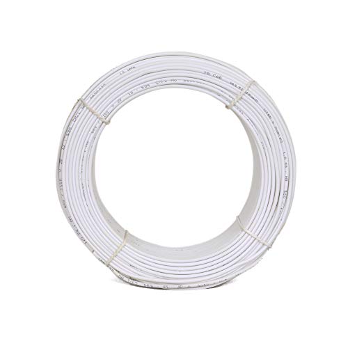 Image of GVD PVC & FR Insulated 1mm Single Core Flexible Copper Wires and Cables for Domestic /Home Electric Wire /Industrial Electric / 180 Mtr /Electrical Wire (White)